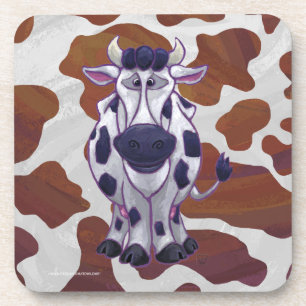 Dessous-de-verre Wild me Vache Brown et blanche Impression