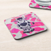 Dessous-de-verre Wild Me Vache rose et blanc (Côté gauche)