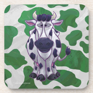 Dessous-de-verre Wild Me Vache Vert et blanc Imprimer
