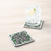 Dessous-de-verre Wild Me Vache Vert et blanc Imprimer (Côté Droit)