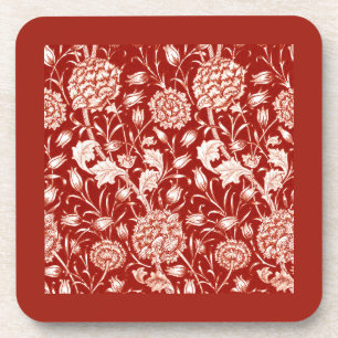 Dessous-de-verre William Morris Carnation Imprimer, rouge profond e
