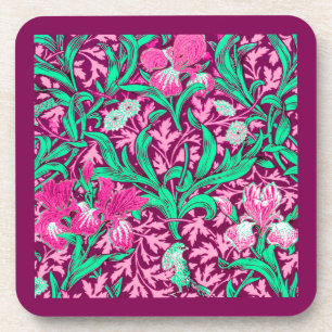 Dessous-de-verre William Morris Irises, Fuchsia Pink and Wine