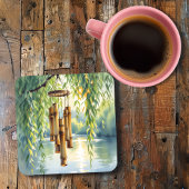 Dessous-de-verre Willow plumant, Windchimes et lac