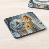 Dessous-de-verre Winter Goddess & White Wolf (Côté gauche)