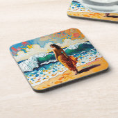 Dessous-de-verre Woman on Beach Abstract Seaside Art Personalized (Côté gauche)