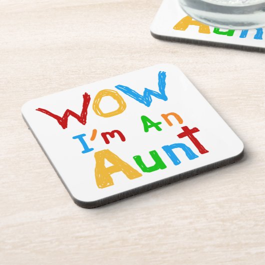 Dessous-de-verre WOW Je suis une tante T-shirts et cadeaux (Côté gauche)