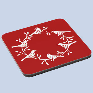 Dessous-de-verre Wreath d'oiseaux Festif scandinave moderne