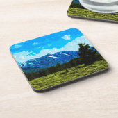 Dessous-de-verre Wyoming Grand Teton Mountains Abstrait (Côté gauche)