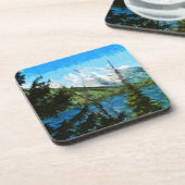 Dessous-de-verre Wyoming Grand Teton Mountains Abstrait (Côté gauche)