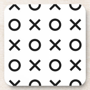 Dessous-de-verre Xs et Os blancs et noirs