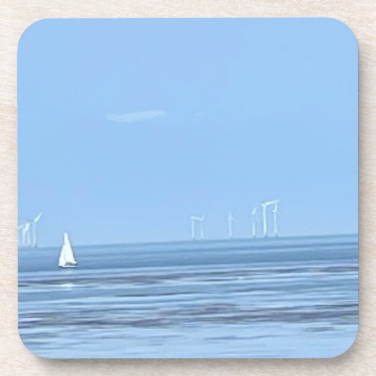 Dessous-de-verre Yacht blanc et mer paisible (Devant)