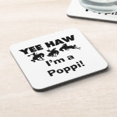 Dessous-de-verre Yee Haw Je suis un Poppi T-shirts et cadeaux (Côté gauche)