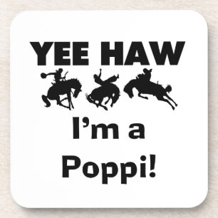 Dessous-de-verre Yee Haw Je suis un Poppi T-shirts et cadeaux
