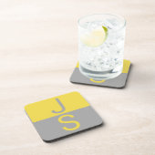 Dessous-de-verre Yellow & Grey Modern Initials monogram (Côté Droit)