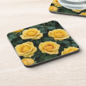 Dessous-de-verre Yellow Roses Hard Plastic Coasters (Côté gauche)