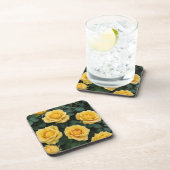 Dessous-de-verre Yellow Roses Hard Plastic Coasters (Côté Droit)