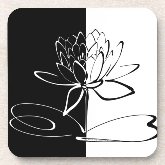 Dessous-de-verre Yin Yang Black Lotus Blossom (Devant)
