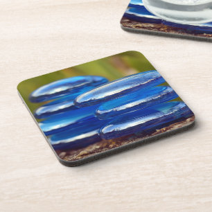 Dessous-de-verre Yin Yang Zen Balance Blue Stones Beverage Coaster
