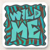 Dessous-de-verre Zebra Brown et Turquoise Wild Me Design (Devant)