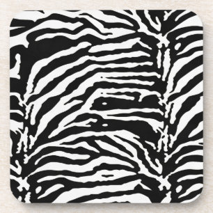 Dessous-de-verre Zebra Camouflage Motif artistique noir et blanc