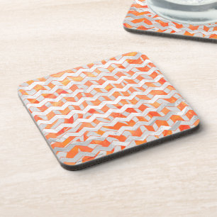 Dessous-de-verre Zebra Chevron orange et blanc