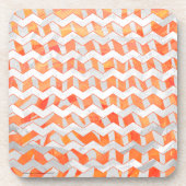 Dessous-de-verre Zebra Chevron orange et blanc (Devant)