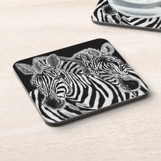 Dessous-de-verre Zebra Couple Beverage Coaster (Côté gauche)