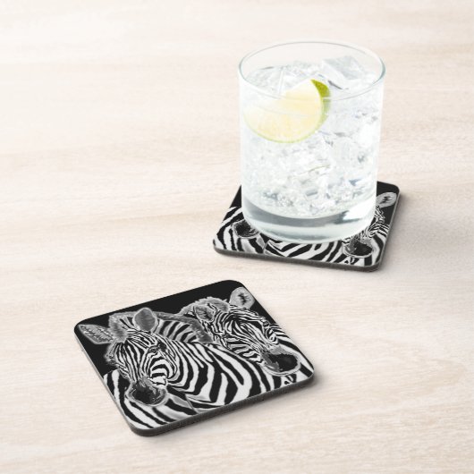 Dessous-de-verre Zebra Couple Beverage Coaster (Côté Droit)