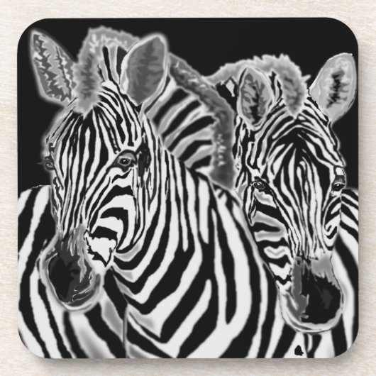 Dessous-de-verre Zebra Couple Beverage Coaster (Devant)