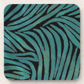 Dessous-de-verre Zebra d'inspiration Imprimer Turquoise (Devant)