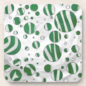 Dessous-de-verre Zebra Green et White Polka Dot (Devant)