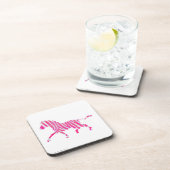 Dessous-de-verre Zebra Hot rose et blanc Silhouette (Côté Droit)