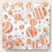 Dessous-de-verre Zebra Orange et White Polka Dot (Devant)