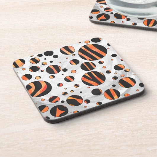 Dessous-de-verre Zebra Pois noirs et orange (Côté gauche)