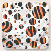 Dessous-de-verre Zebra Pois noirs et orange (Devant)