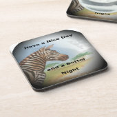 Dessous-de-verre Zebra Portrait, Amboseli : l'Esprit de la Savanna (Côté gauche)