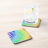 Dessous-de-verre Zebra Rainbow et White Print (Côté Droit)