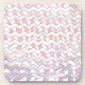 Dessous-de-verre Zebra rose et blanc Chevron (Devant)