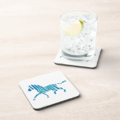 Dessous-de-verre Zebra Silhouette Bleu et Blanc (Côté Droit)