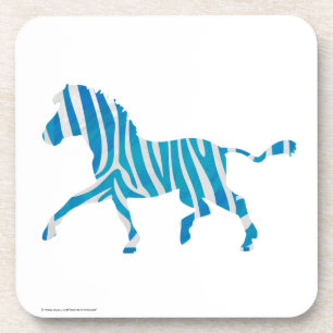 Dessous-de-verre Zebra Silhouette Bleu et Blanc