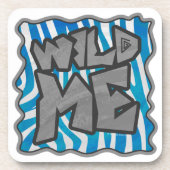 Dessous-de-verre Zebra Silhouette bleu et blanc (Devant)