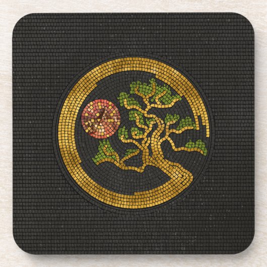 Dessous-de-verre Zen Enso Circle et Bonsai Tree Mosaic (Devant)
