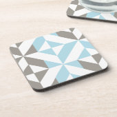 Dessous-de-verre ZigZag géométrique bleu et argent (Côté gauche)