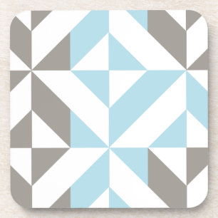 Dessous-de-verre ZigZag géométrique bleu et argent