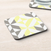 Dessous-de-verre ZigZag géométrique jaune et argent (Côté gauche)