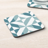 Dessous-de-verre ZigZag géométrique vert turquoise à deux tons (Côté gauche)