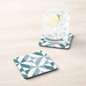 Dessous-de-verre ZigZag géométrique vert turquoise à deux tons (Côté Droit)