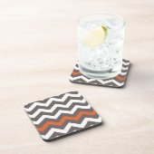 Dessous-de-verre Zigzag Gris Avec Orange Grillé (Côté Droit)