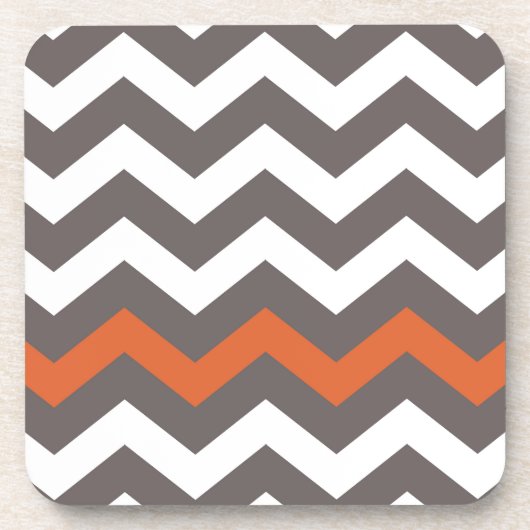 Dessous-de-verre Zigzag Gris Avec Orange Grillé (Devant)