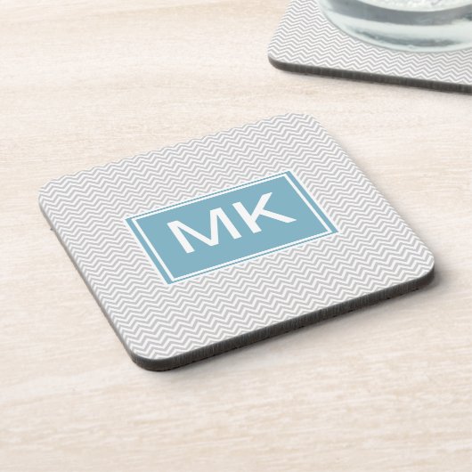 Dessous-de-verre ZigZag gris simple (Côté gauche)